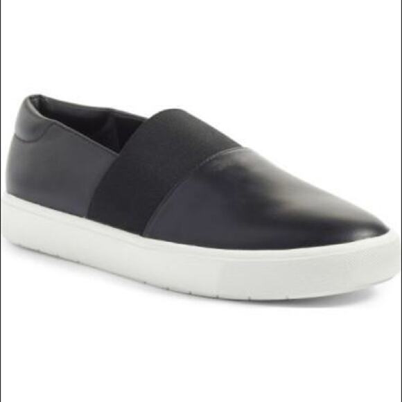 Vince Shoes - VINCE. Corbin Slip-on Sneaker in‎ Black Leather.
